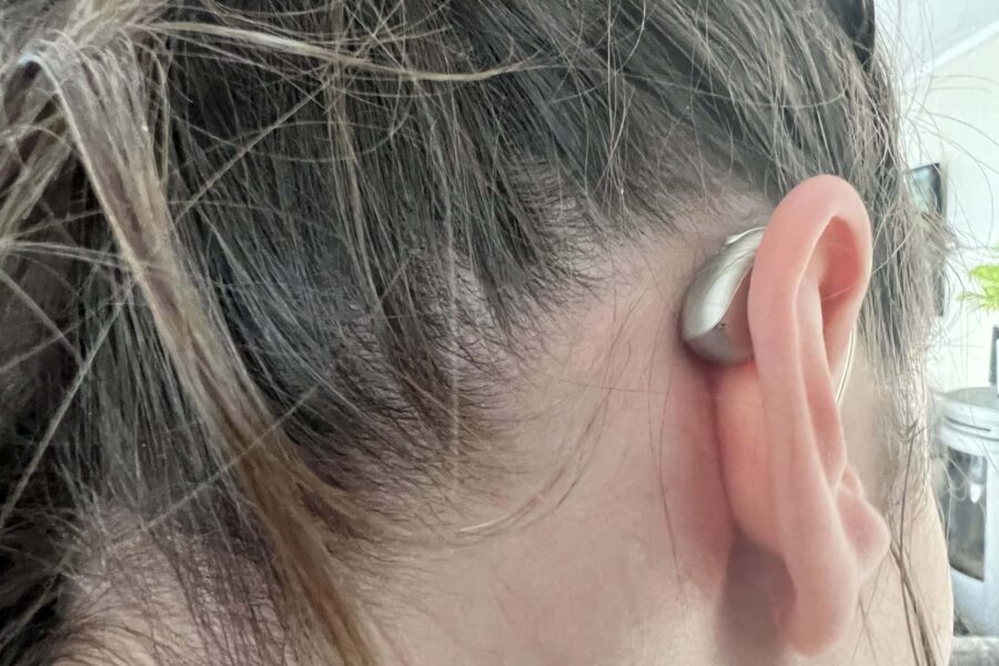 Hearing aid, from behind